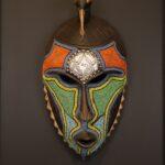 Sky Warrior Mask – African Beaded Wall Décor
