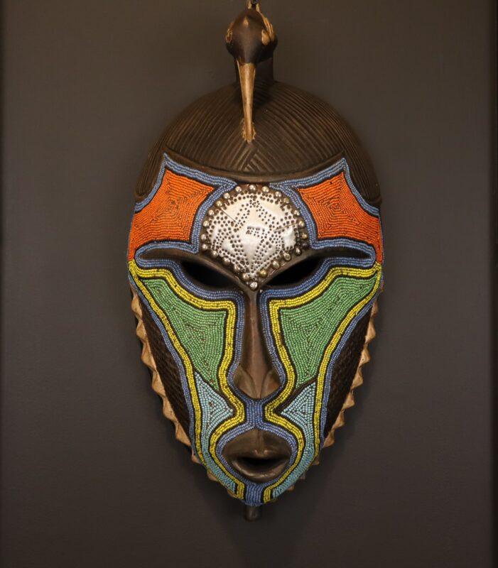 Sky Warrior Mask – African Beaded Wall Décor dimensions guide
