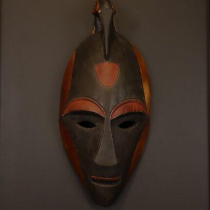Bird Crest Spirit Mask – African Wooden Wall Décor