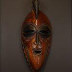 Crested Earth Spirit Mask – Hand-Carved African Wooden Wall Décor