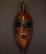 Crested Earth Spirit Mask – Hand-Carved African Wooden Wall Décor
