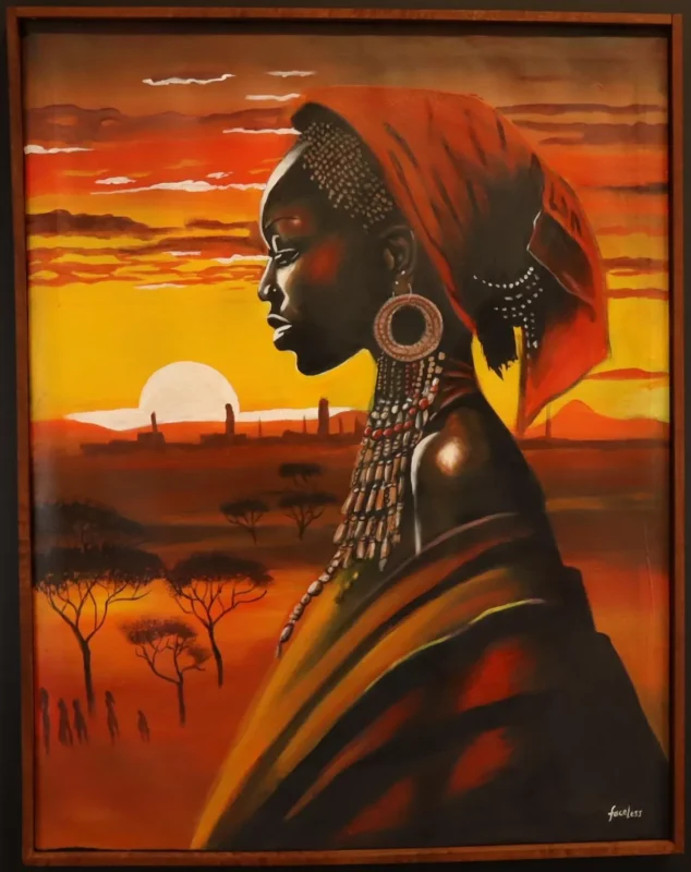 Zahara of the Red Horizon – African Woman Painting Art dimensions guide