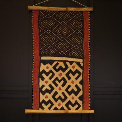 Kuba Geometry Totem Textile Wall Hanging – African Tribal Art Décor