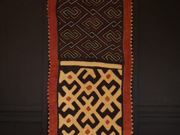 Kuba Geometry Totem Textile Wall Hanging – African Tribal Art Décor