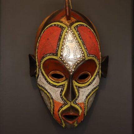 Sunfire Heritage Mask – African Beaded Wall Décor