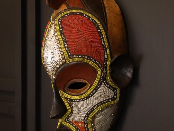 Sunfire Heritage Mask – African Beaded Wall Décor