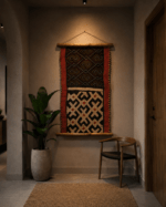 Kuba Geometry Totem Textile Wall Hanging – African Tribal Art Décor