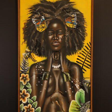 Butterfly Spirit – African Woman Botanical Canvas Art