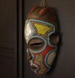 Celestial Heritage Mask – African Beaded Wall Décor