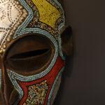 Celestial Heritage Mask – African Beaded Wall Décor