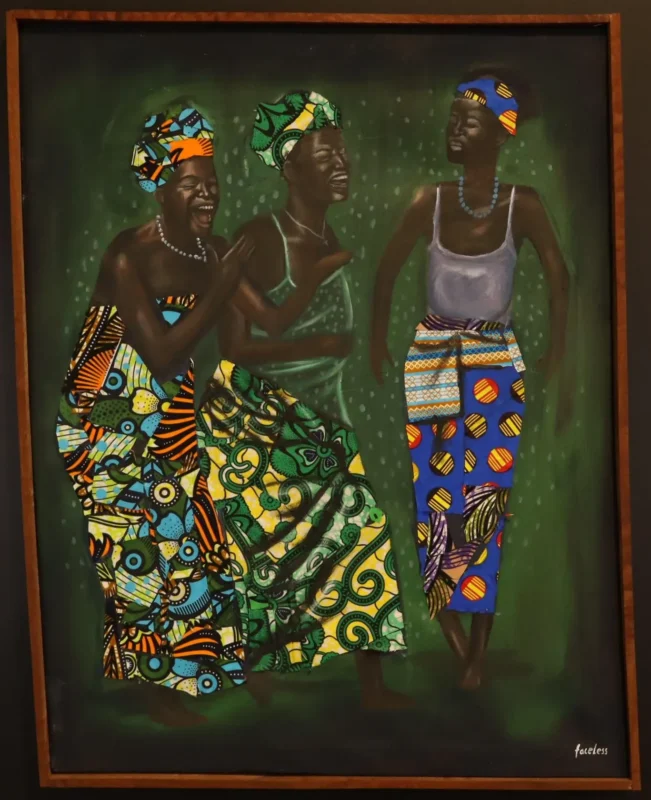 Laughter in Kijani – African Women Framed Canvas Art dimensions guide