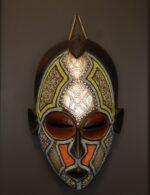 Moonlit Heritage Mask – African Beaded Wall Décor