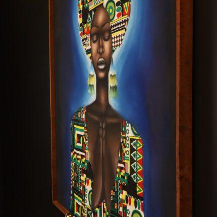Prayer in Blue – African Woman Canvas Art