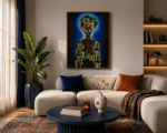 Prayer in Blue – African Woman Canvas Art
