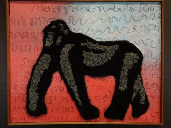 Guardian of the Wild – African Gorilla Textile Wall Art