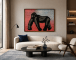 Guardian of the Wild – African Gorilla Textile Wall Art