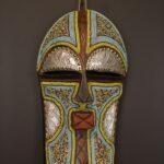 Royal Mosaic Guardian Mask – African Beaded Wall Décor