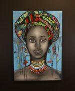 Zuri of the Blue Sky – African Woman Canvas Art