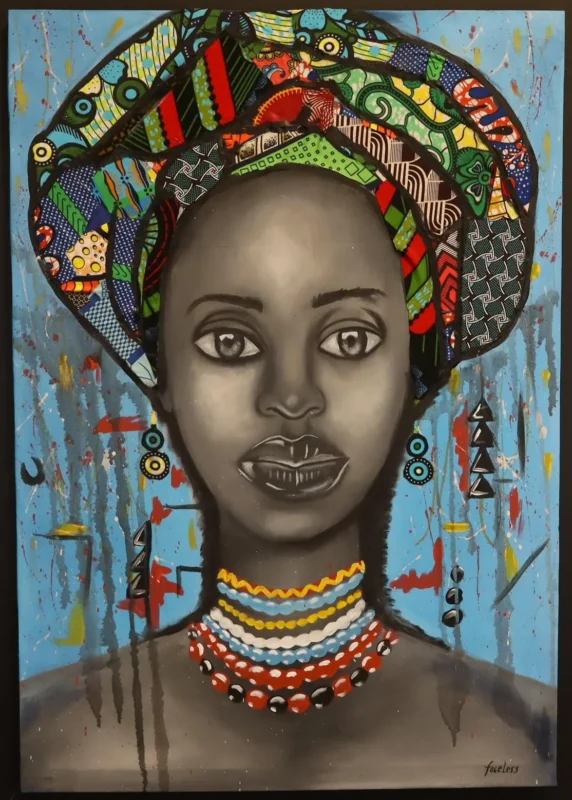 Zuri of the Blue Sky – African Woman No-Frame Canvas Art dimensions guide