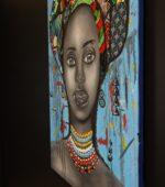 Zuri of the Blue Sky – African Woman Canvas Art