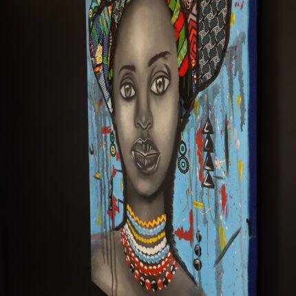Zuri of the Blue Sky – African Woman Canvas Art
