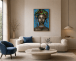 Zuri of the Blue Sky – African Woman Canvas Art