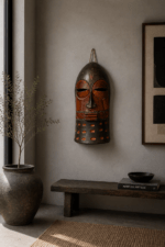 Earth Rhythm Mask – African Wooden Wall Décor