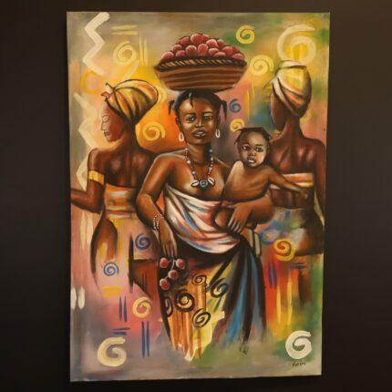 Mama of the Harvest – African Family Canvas Art