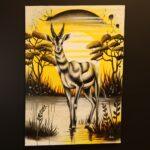 Golden Gazelle – African Wildlife Canvas Art