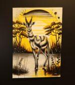 Golden Gazelle – African Wildlife Canvas Art