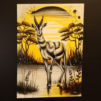 Golden Gazelle – African Wildlife Canvas Art