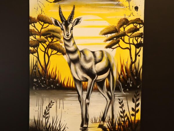 Golden Gazelle – African Wildlife Canvas Art