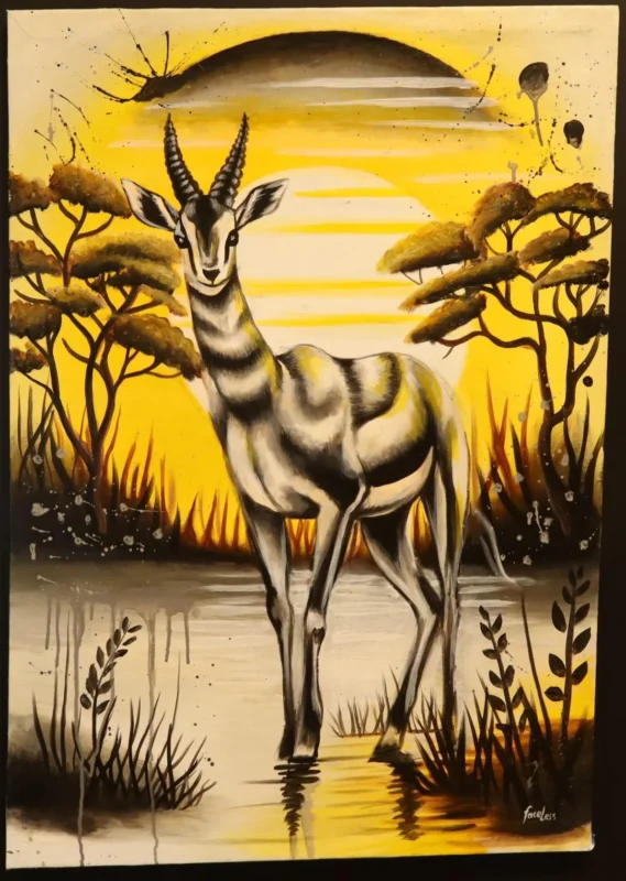 Golden Gazelle – African Wildlife Art Paintings dimensions guide