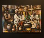 Gathering of Joy – African Family Canvas Art