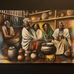 Gathering of Joy – African Family Canvas Art