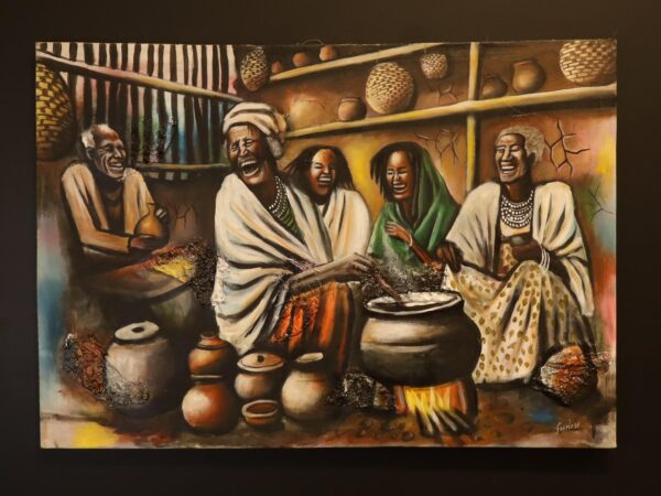 Gathering of Joy – African Family Canvas Art