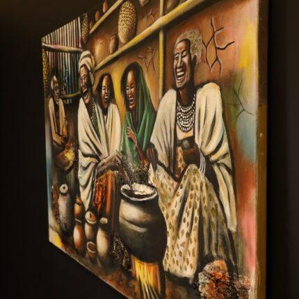 Gathering of Joy – African Family Canvas Art