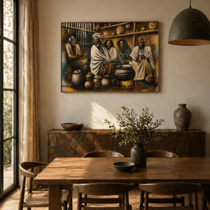 Gathering of Joy – African Family Canvas Art