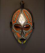 Ember Bird Spirit Mask – African Beaded Wall Décor