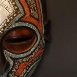 Ember Bird Spirit Mask – African Beaded Wall Décor
