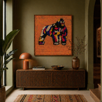 Colour Guardian Gorilla – African Textile Wall Art