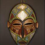 Bronze Mosaic Mask – African Beaded Wall Décor