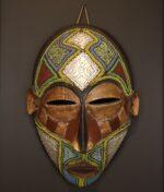 Bronze Mosaic Mask – African Beaded Wall Décor
