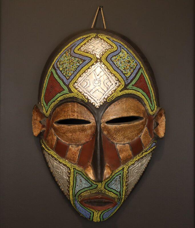 Bronze Mosaic Mask – African Beaded Wall Décor dimensions guide