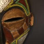 Bronze Mosaic Mask – African Beaded Wall Décor