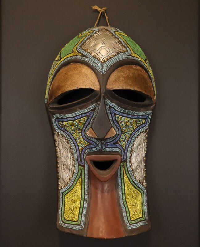 Emerald Mosaic Mask – African Beaded Wall Décor dimensions guide