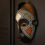 Obsidian Sky Mask – African Beaded Wall Décor