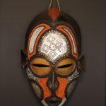 Ivory Ember Mask – African Beaded Wall Décor