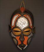 Ivory Ember Mask – African Beaded Wall Décor