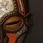 Ivory Ember Mask – African Beaded Wall Décor